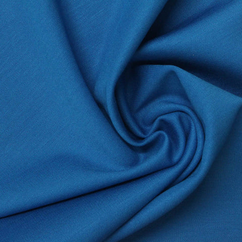 Viscose Nylon Stretch Ponte Knit Fabric, 300 gsm, 160 cm — Blue
