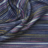 Blue Horizontal-Stripe Crepe, Polyester — photo 2