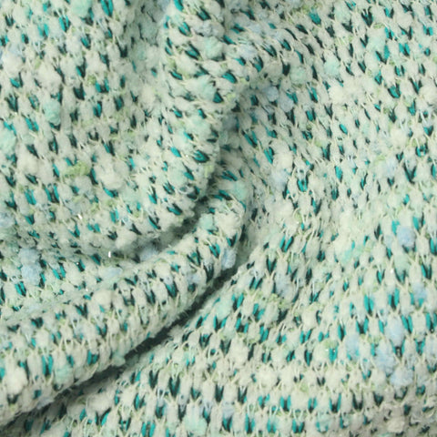 Heathered White Marl Bouclé, Poly-Cotton