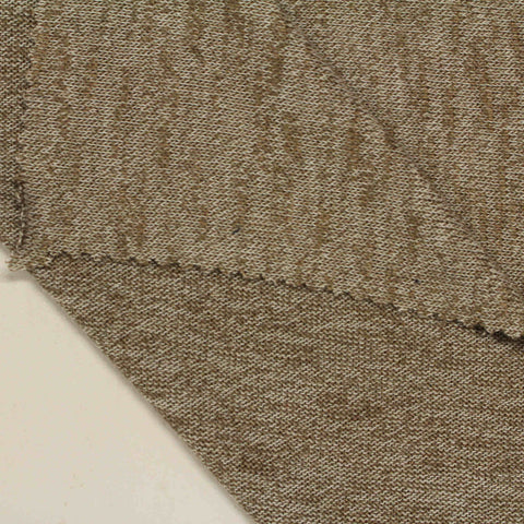 Viscose Polyester Stretch Chunky Knit Fabric, 210 gsm, 165 cm — Brown