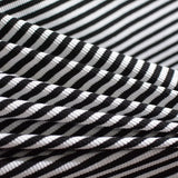 Black Horizontal-Stripe Rib Knit, Cotton — photo 2