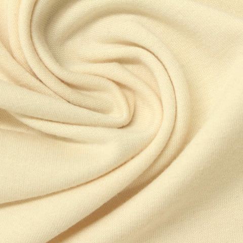 Polyester Viscose Stretch French Terry Fabric, 236 gsm, 155 cm — Yellow