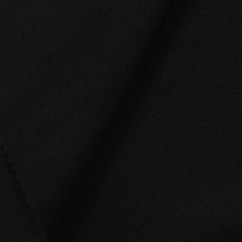 Polyester Viscose Stretch Woven Fabric, 228 gsm — Black
