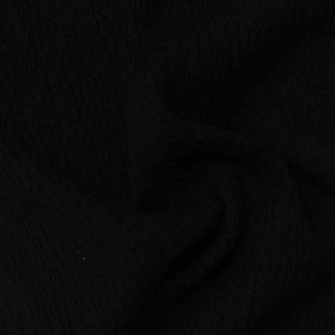 Polyester Viscose Stretch Knit Fabric, 130 gsm, 150 cm — Black