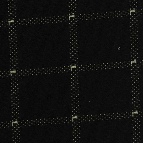 Black Check Interlock Knit, Polyester, 320 gsm
