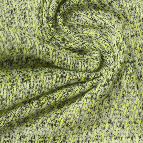 Yellow Marl Chunky Knit, Polyester, 100 gsm