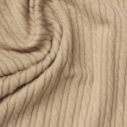 Jacquard 100% Polyester Knit Fabric, 290 gsm, 150 cm — Beige