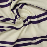 Dark Purple Stripes Rib Knit, Cotton-Viscose — photo 2
