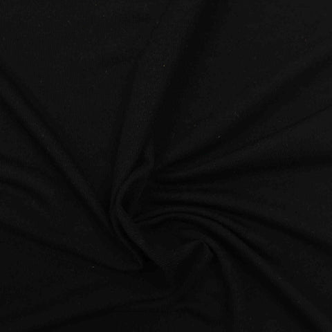 Viscose Stretch Jersey Knit Fabric, 183 gsm, 175 cm — Black