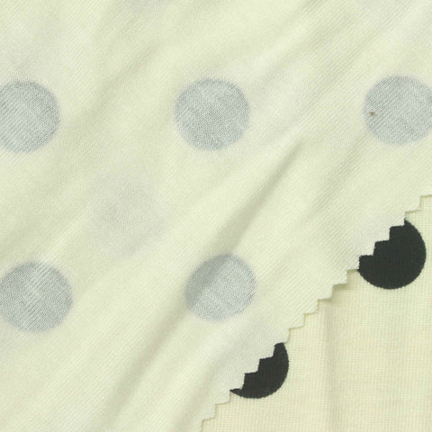 Black Dots Rib Knit, Viscose