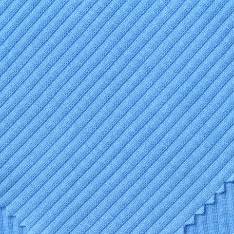 Rib Knit Fabric, 225 gsm, 130 cm — Blue