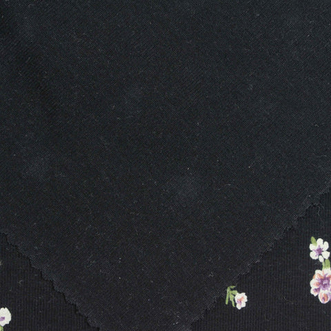 Pink Floral Rib Knit, Cotton