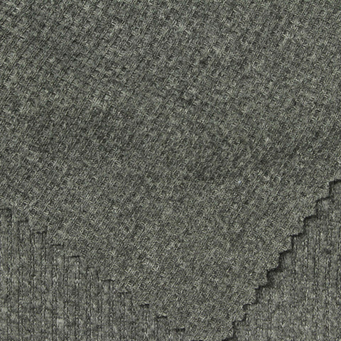 Grey Marl Waffle Knit, Polyester, 135 gsm