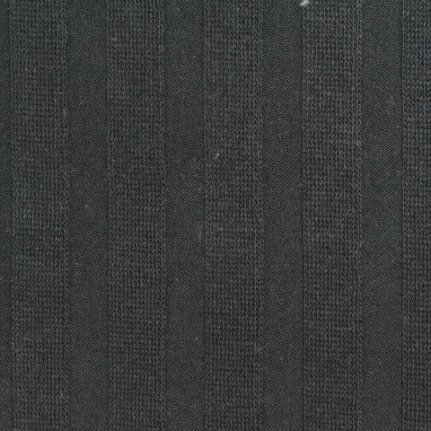Cotton Stretch Rib Knit Fabric, 230 gsm, 150 cm — Black