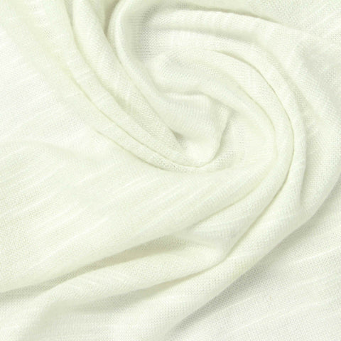 Slub Polyester Viscose Stretch Jersey Knit Fabric, 180 gsm — White