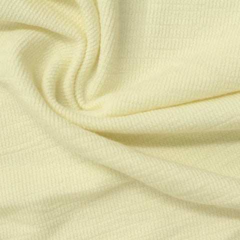 Polyester Cotton Stretch French Terry Fabric, 208 gsm, 168 cm — Yellow