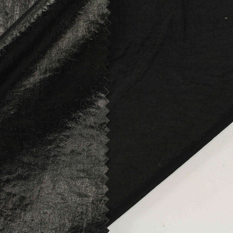 100% Nylon Plissé Fabric, 146 cm — Black, ref EF-203882