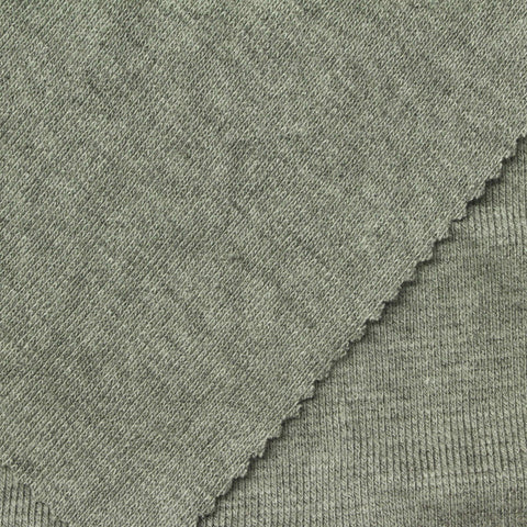 Heathered Olive Marl Rib Knit, Viscose-Poly
