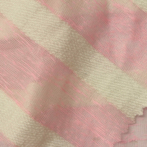 Cream Horizontal-Stripe Knit, Poly-Viscose, 97 gsm