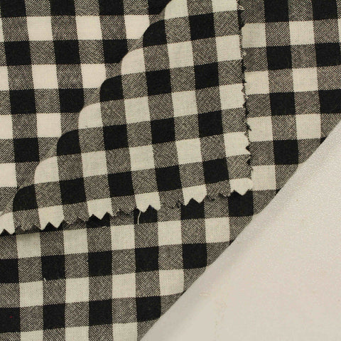 Black Check Seersucker, Cotton-Poly