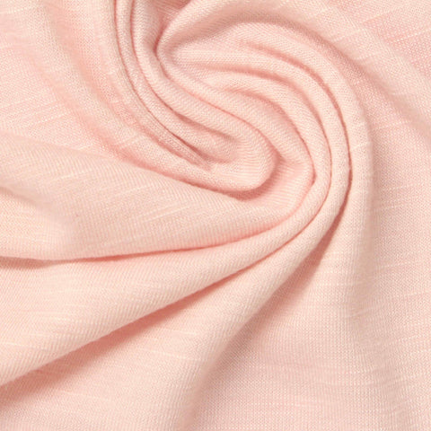 Slub Polyester Viscose Jersey Knit Fabric, 170 gsm, 163 cm — Pink