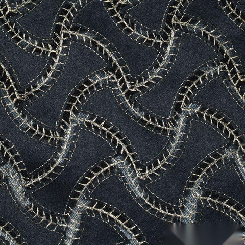 Jacquard 100% Polyester Satin Fabric, 145 gsm, 140 cm — Black