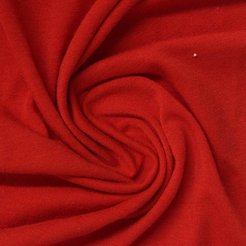 Polyester Cotton Stretch Jersey Knit Fabric, 200 gsm, 185 cm — Red