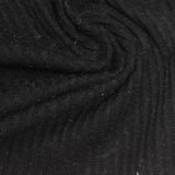 Cotton Polyester Waffle Knit Fabric, 220 gsm, 183 cm — Black — photo 2