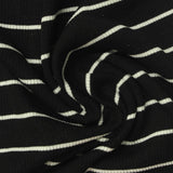 White Horizontal-Stripe Rib Knit, Viscose — photo 2