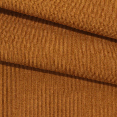 Cotton Modal Stretch Rib Knit Fabric, 380 gsm, 110 cm — Brown