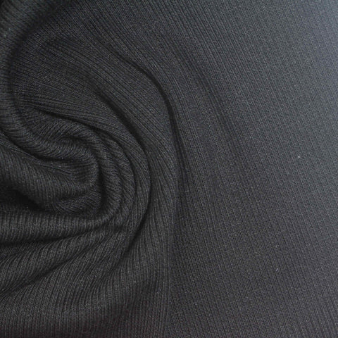 Charcoal Rib Knit, Cotton-Poly