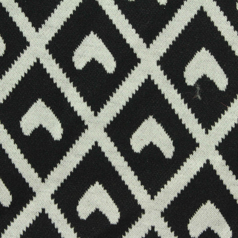 Black Geometric Jacquard, Poly-Viscose, 370 gsm