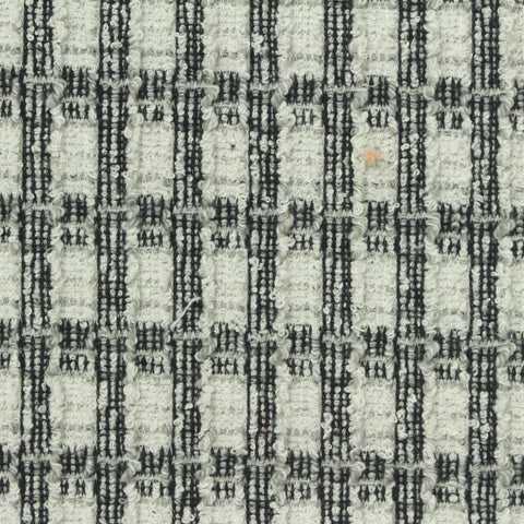 Black Textured-Plaid Bouclé, Poly-Viscose