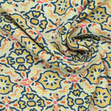 Navy Geometric-Floral Woven, Viscose — photo 2