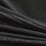 Polyester Viscose Stretch Rib Knit Fabric, 220 gsm — Black — photo 2