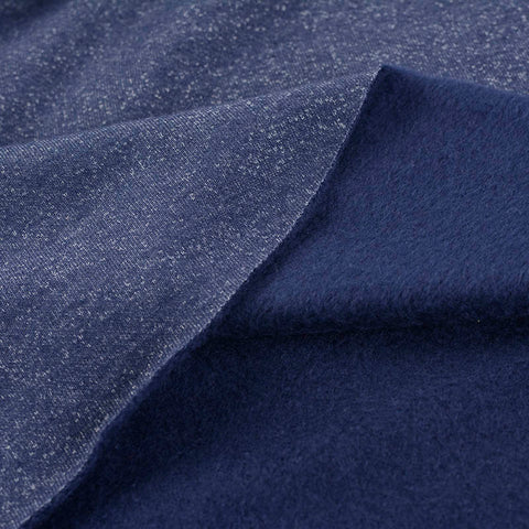 Blue Marl French Terry, Cotton-Poly, 280 gsm
