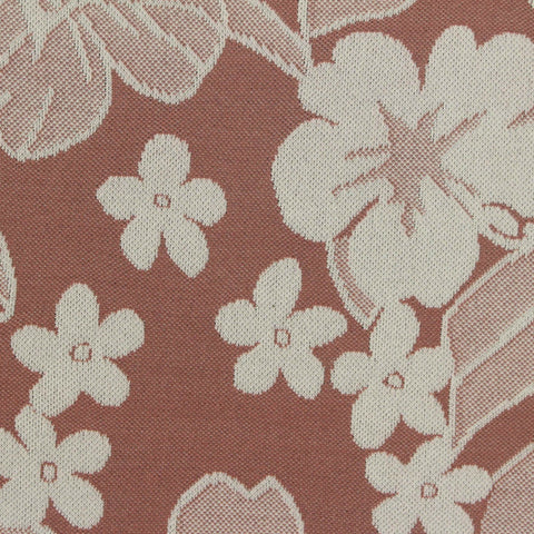 Muted Brown Floral Interlock Knit, Poly-Nylon