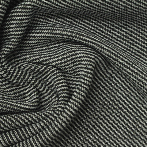 Black Diagonal-Stripe Interlock Knit, Polyester