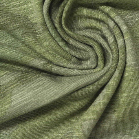 Green Camo Jersey Knit, Poly-Viscose, 235 gsm