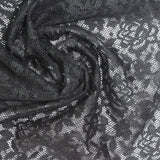Nylon Stretch Lace Fabric, 118 gsm, 126 cm — Black — photo 2