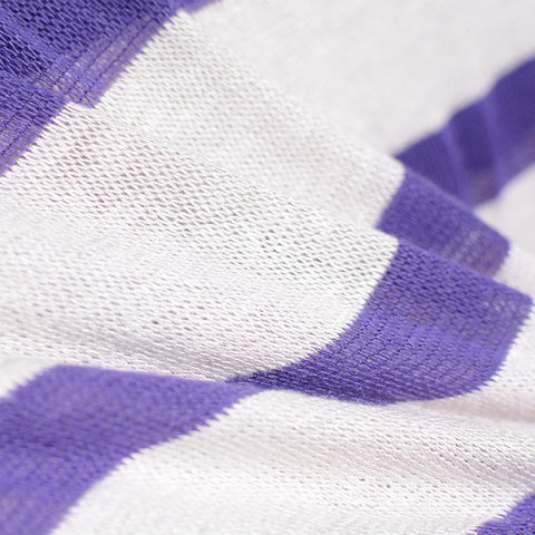 Purple Horizontal-Stripe Chunky Knit, Poly-Viscose