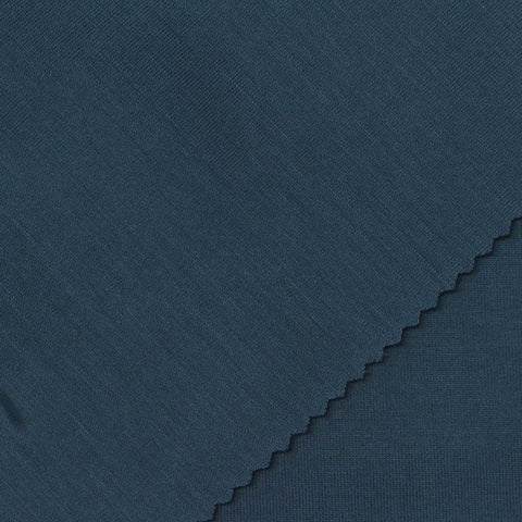 Striped Viscose Polyester Stretch Scuba Knit Fabric, 300 gsm, 160 cm — Navy