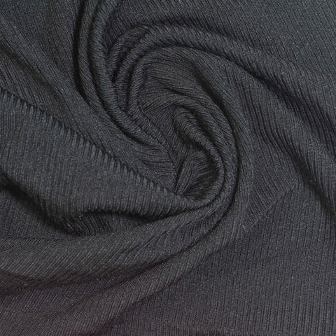 Black Ribbed Rib Knit, Polyester