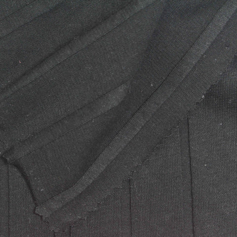 Cotton Polyester Stretch Rib Knit Fabric, 168 gsm, 130 cm — Black