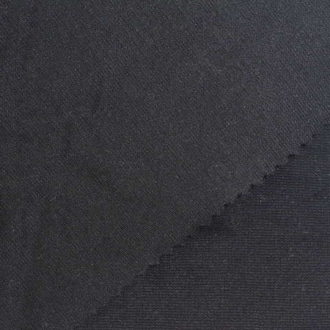 Viscose Nylon Stretch Ponte Knit Fabric, 270 gsm, 150 cm — Black, ref EF-269018