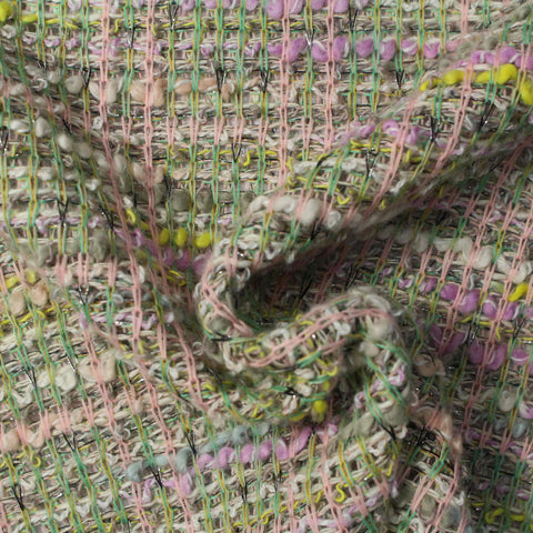 Pastel Pink Textured Chunky Knit, Poly-Cotton