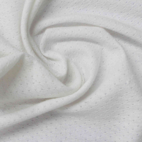 White Dot Birdseye Knit, Poly-Cotton