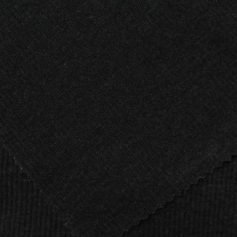 Cotton Polyester Rib Knit Fabric, 280 gsm, 160 cm — Black