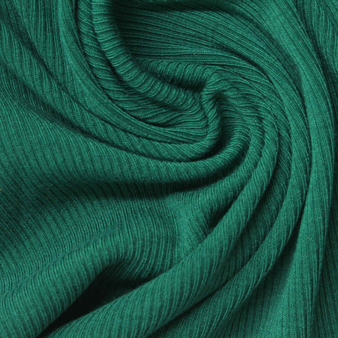 Polyester Stretch Rib Knit Fabric, 300 gsm, 120 cm — Green