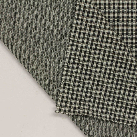 Black Check Jersey Knit, Poly-Cotton